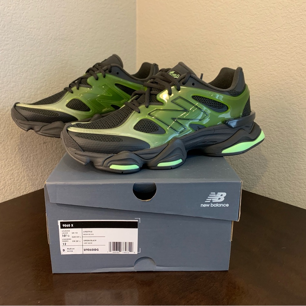 New Balance 9060 X Alpine Green Black Sneakers Men's Size 10.5